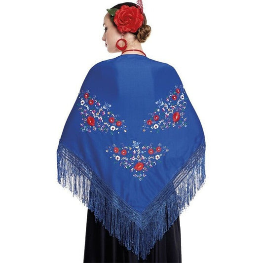 Mantón Azul Bordado