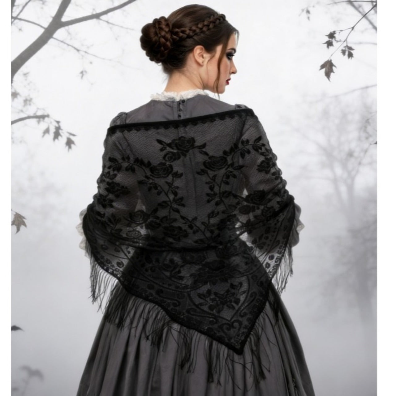 Mantón de Encaje Negro