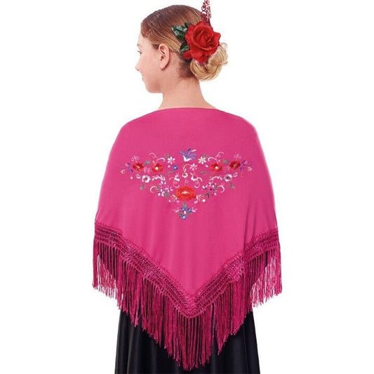 Mantón Fucsia Bordado infantil