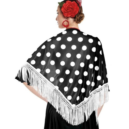 Mantón de Lunares Blancos