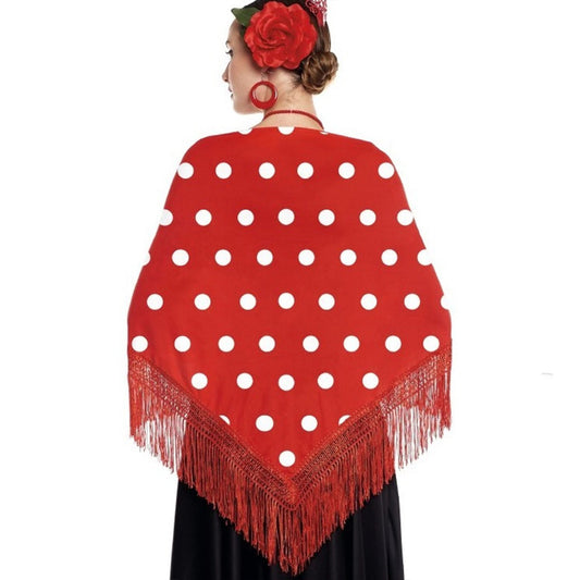 Mantón Rojo con lunares