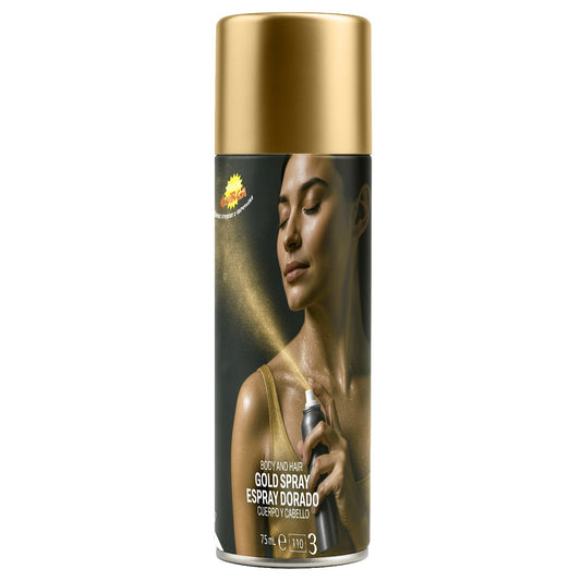 Maquillaje en Spray Dorado