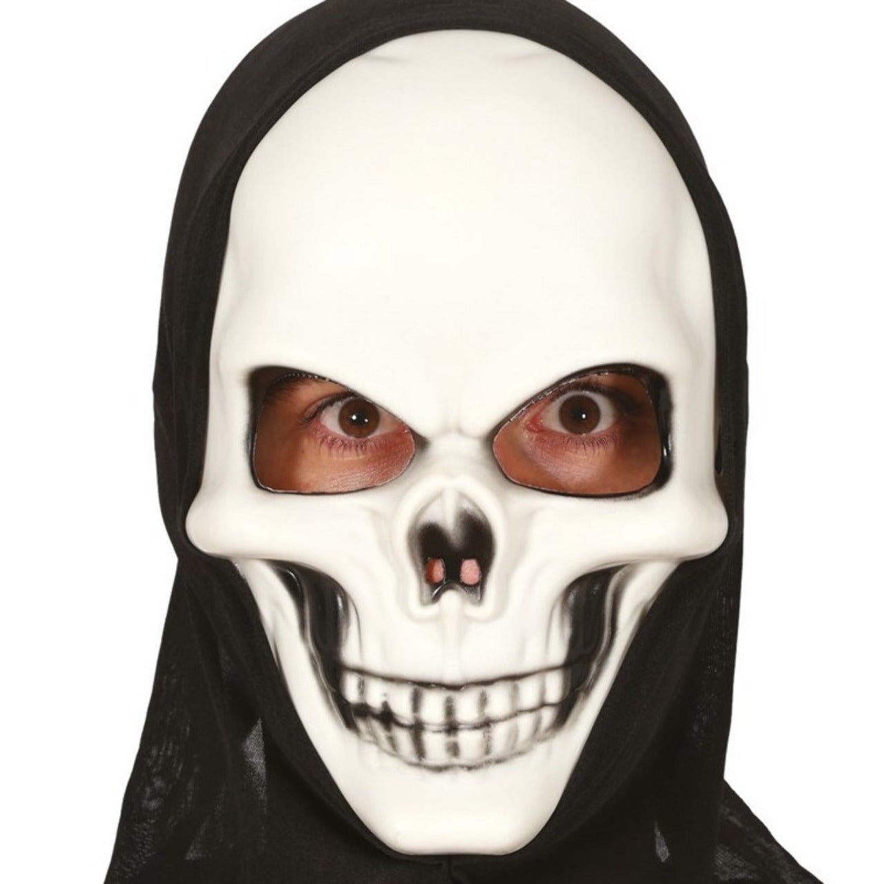 Máscara de Calavera Blanca con Capucha