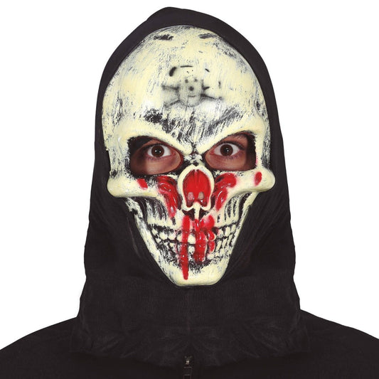 Máscara de Esqueleto Sangriento con Capucha