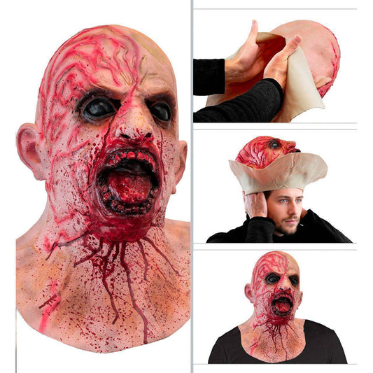 Máscara de látex de Zombie Sangriento con Cuello