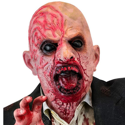 Máscara de látex de Zombie Sangriento con Cuello