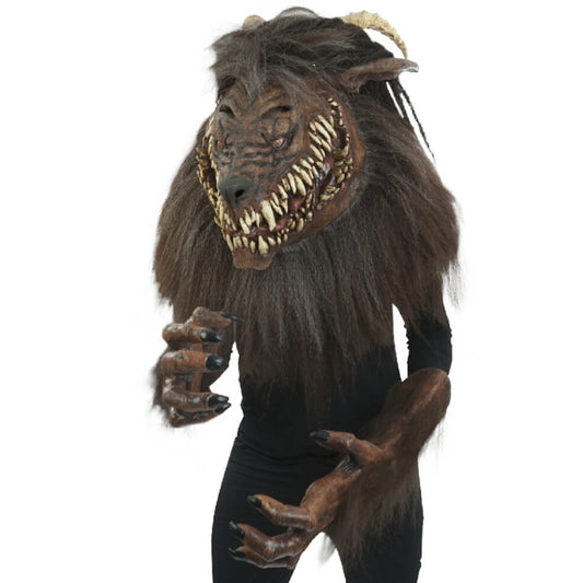Máscara de látex de Hombre Lobo Gruñendo