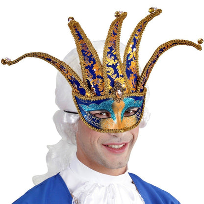 Máscara Veneciana de Arlequín Azul