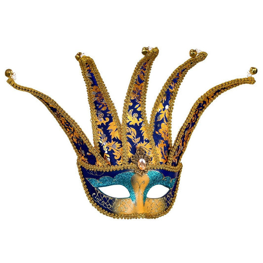Máscara Veneciana de Arlequín Azul