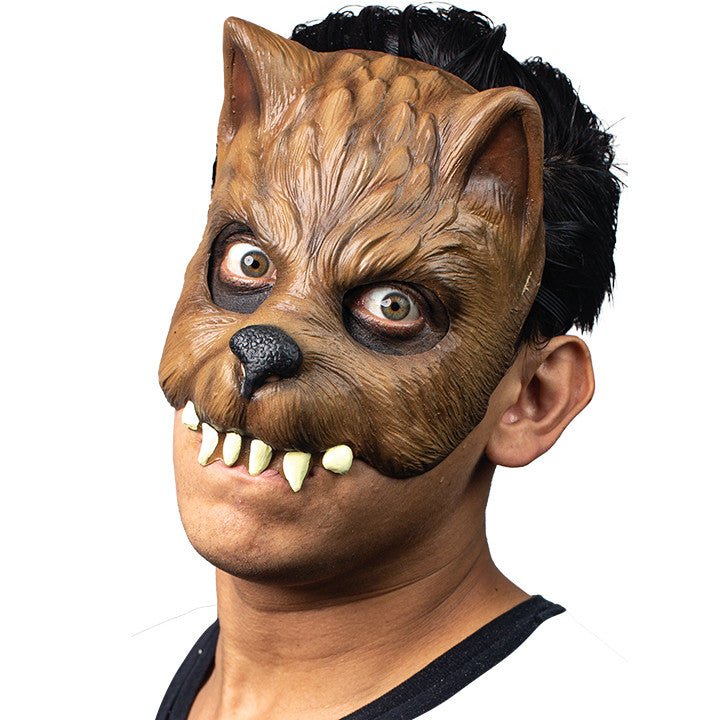 Media Máscara de látex de Lobo Marrón