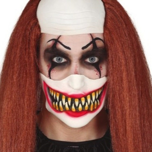 Media Máscara de Látex de Payaso Asesino
