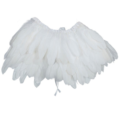Mini Capa de Plumas Blancas