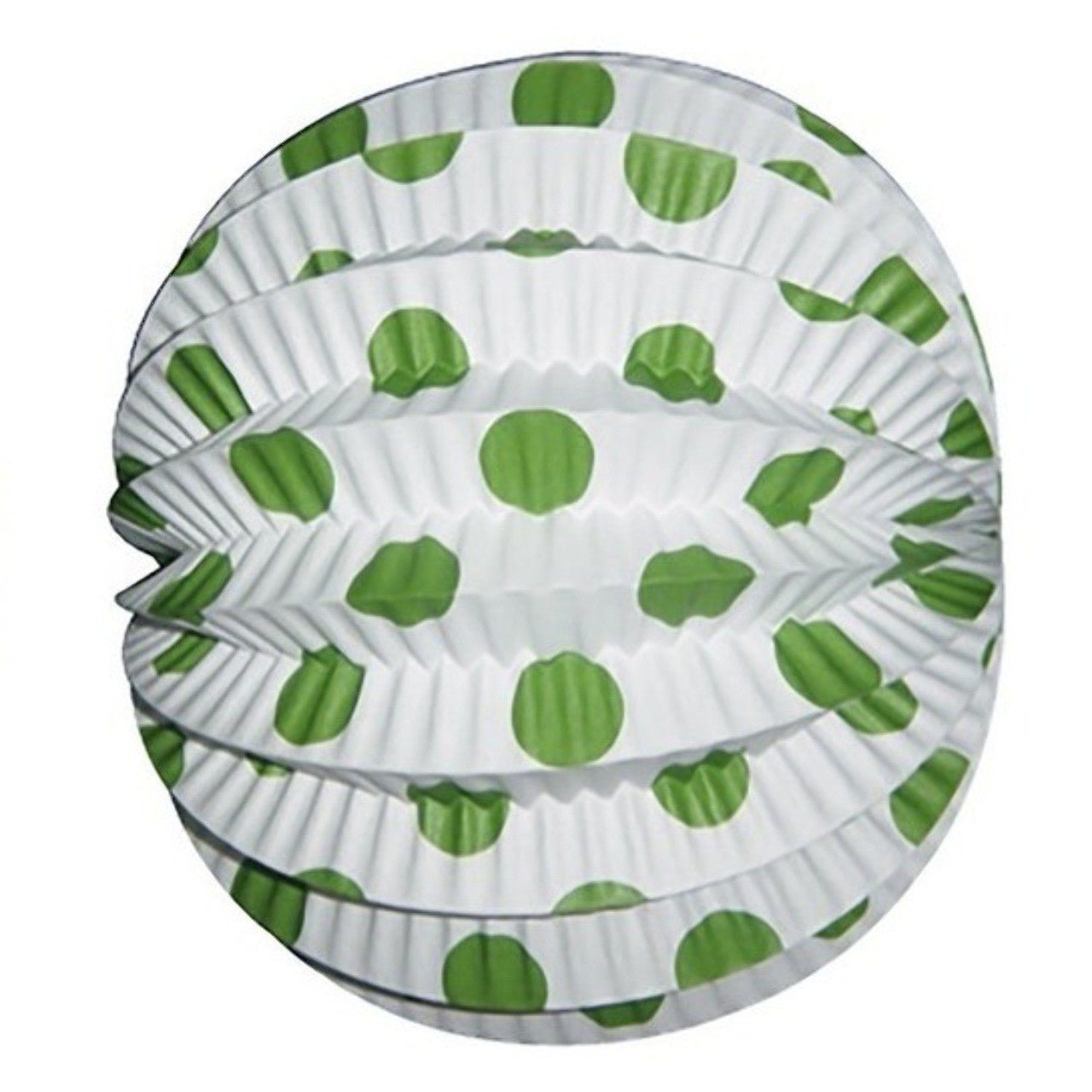 Pack 12 Farolillos de Feria Blancos con Lunares Verdes