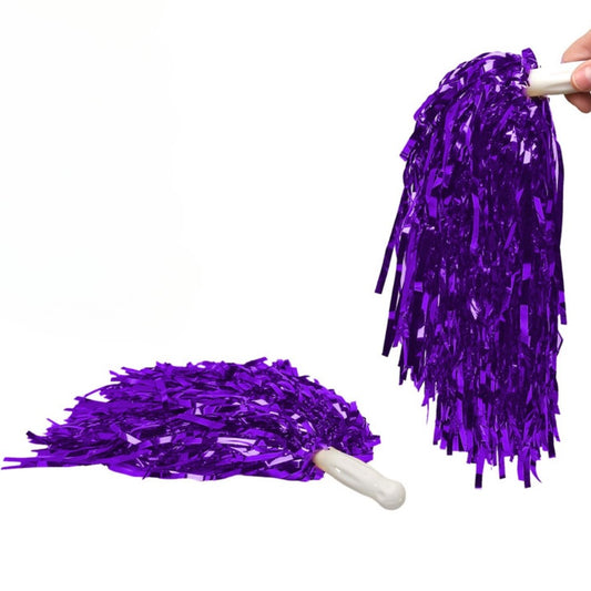 Pack 2 Pompones Violetas Metalizados