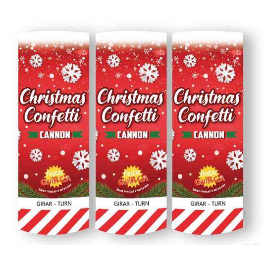 Pack 3 Cañones Confeti Copos de Navidad