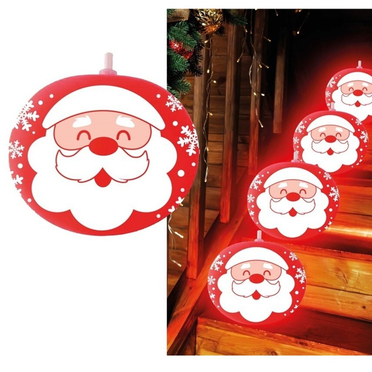 Pack de 5 Globos de látex Papá Noel