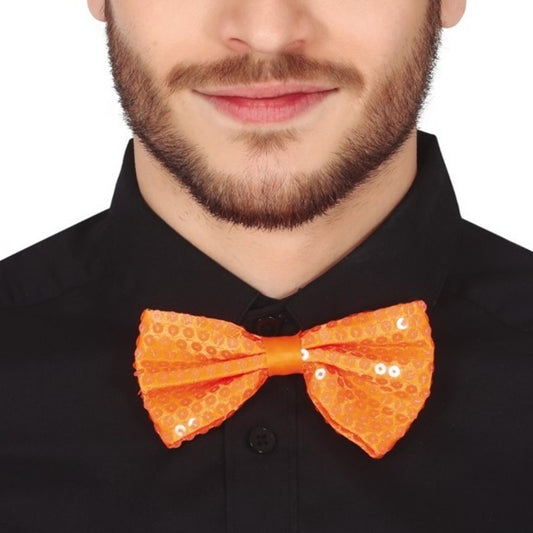Pajarita Naranja Lentejuelas