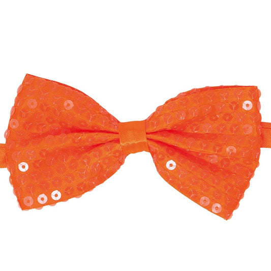 Pajarita Naranja Lentejuelas