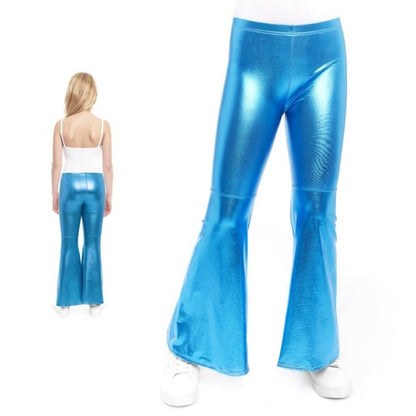 Pantalón Acampanado Azul Metalizado infantil