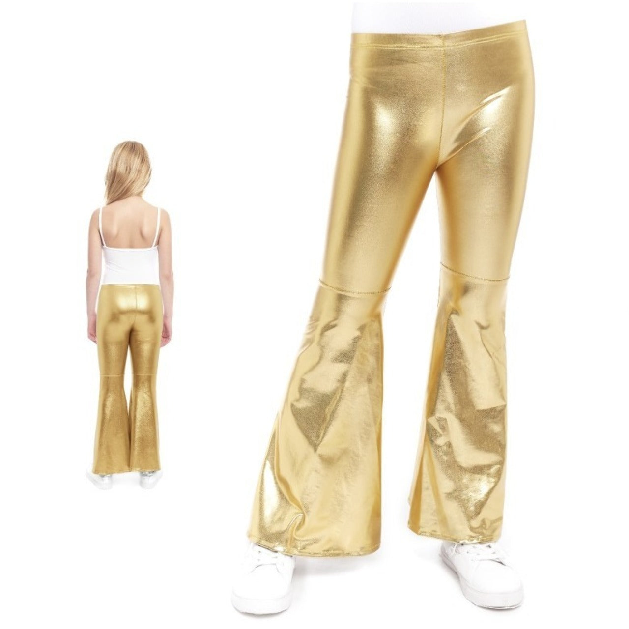 Pantalón Acampanado Dorado Metalizado infantil