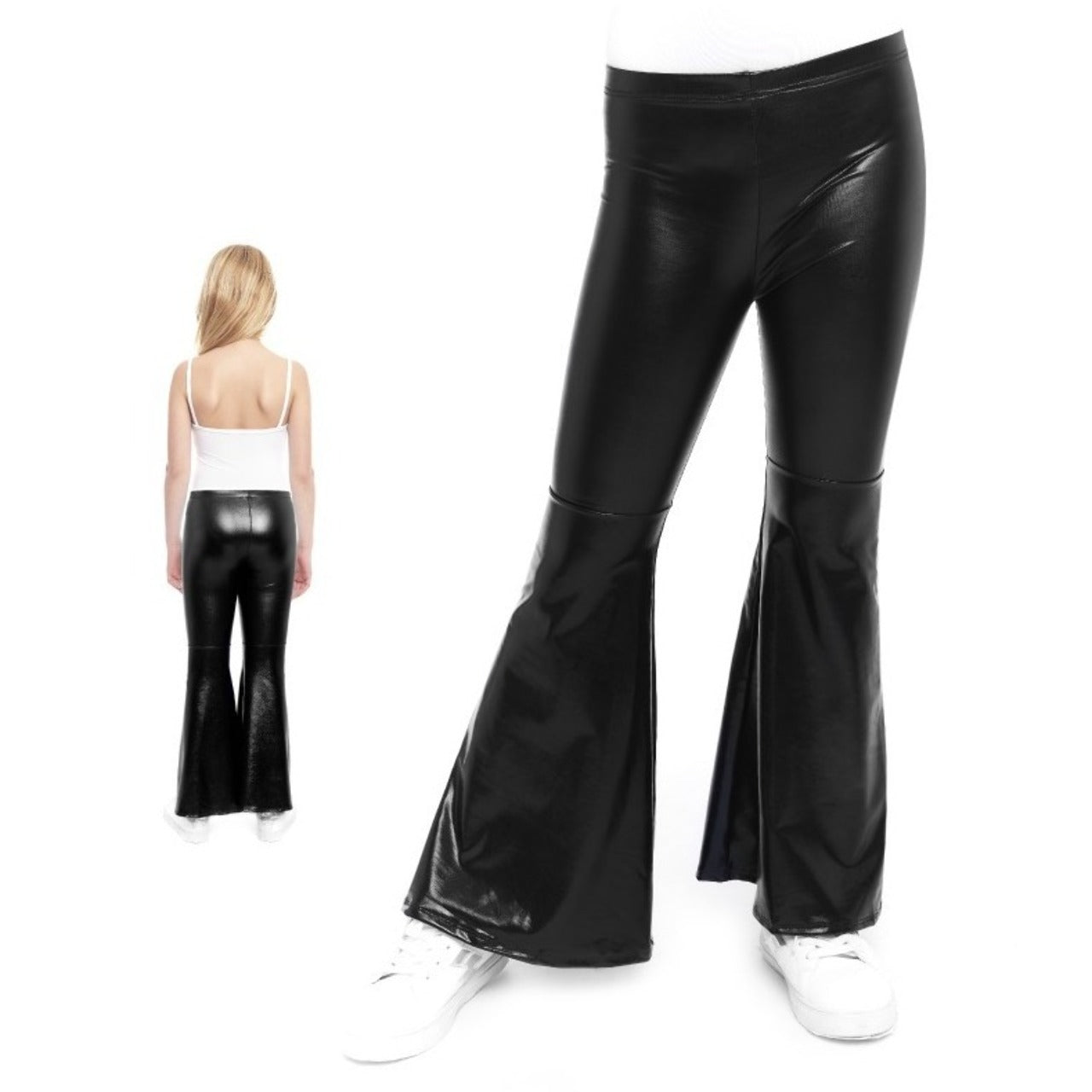 Pantalón Acampanado Negro Metalizado infantil
