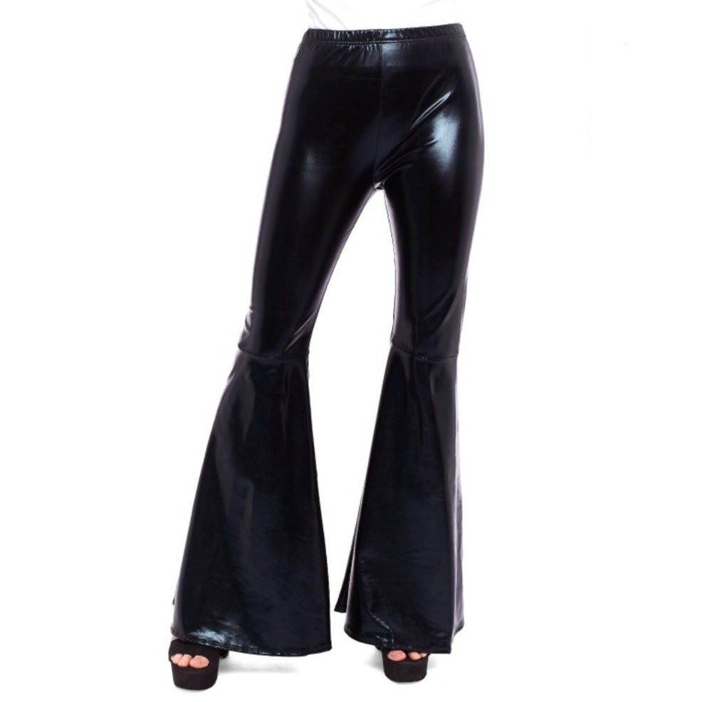 Pantalón Acampanado Negro Metalizado