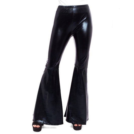 Pantalón Acampanado Negro Metalizado