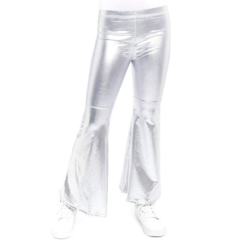 Pantalón Acampanado Plateado Metalizado infantil