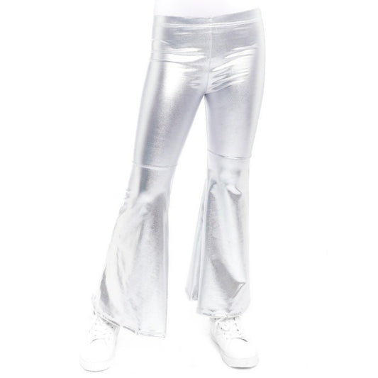 Pantalón Acampanado Plateado Metalizado infantil
