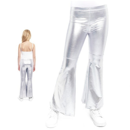 Pantalón Acampanado Plateado Metalizado infantil