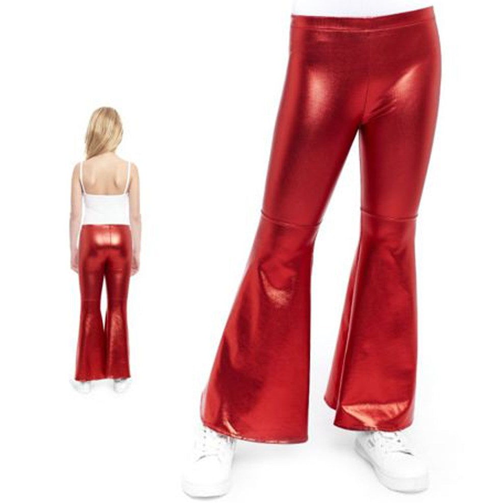 Pantalón Acampanado Rojo Metalizado infantil