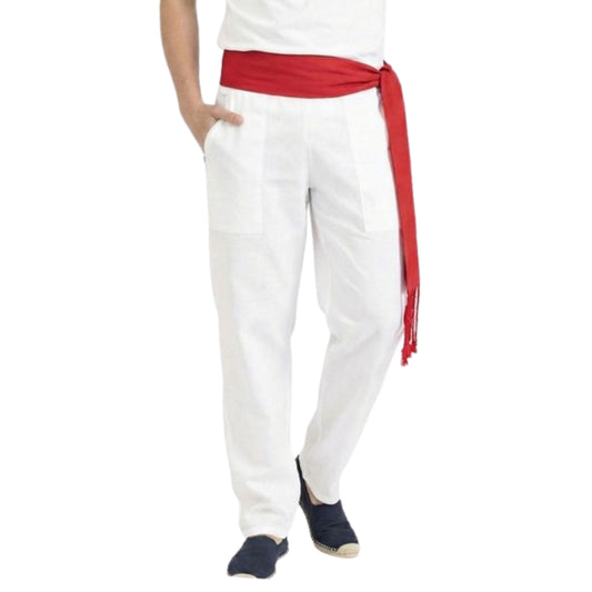 Pantalón Blanco San Fermín con Bolsillos