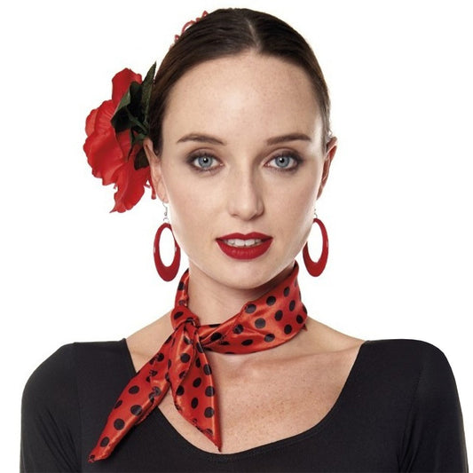Pañuelo de Flamenca Rojo con Lunares