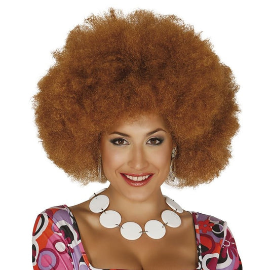 Peluca Afro Castaña