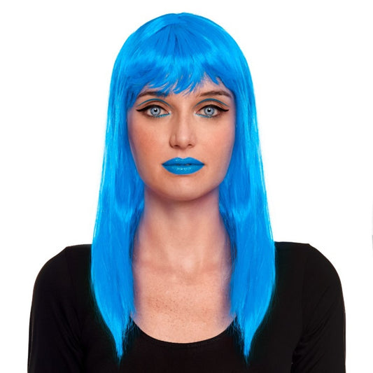 Peluca Azul Lisa