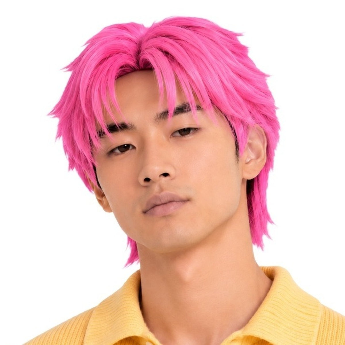 Peluca Demonio Cantante K-Pop Fucsia
