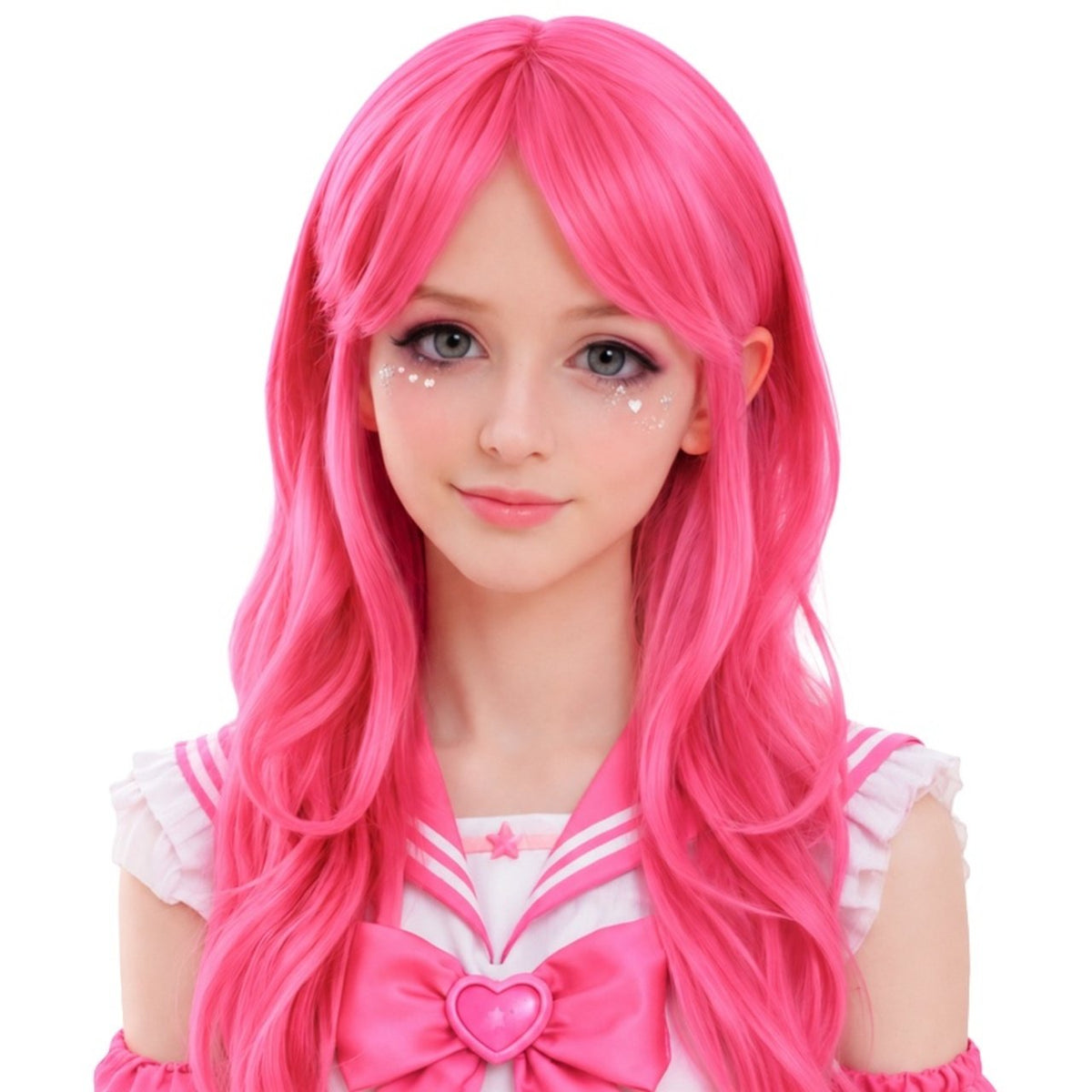 Peluca Fucsia Larga Cosplay