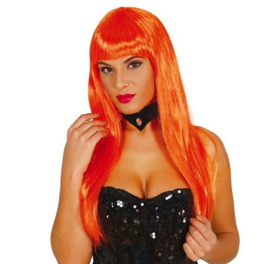 Peluca Naranja con Flequillo