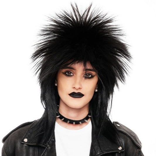 Peluca Punky Negra Larga