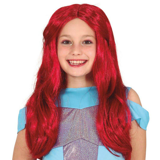 Peluca Roja Sirena infantil
