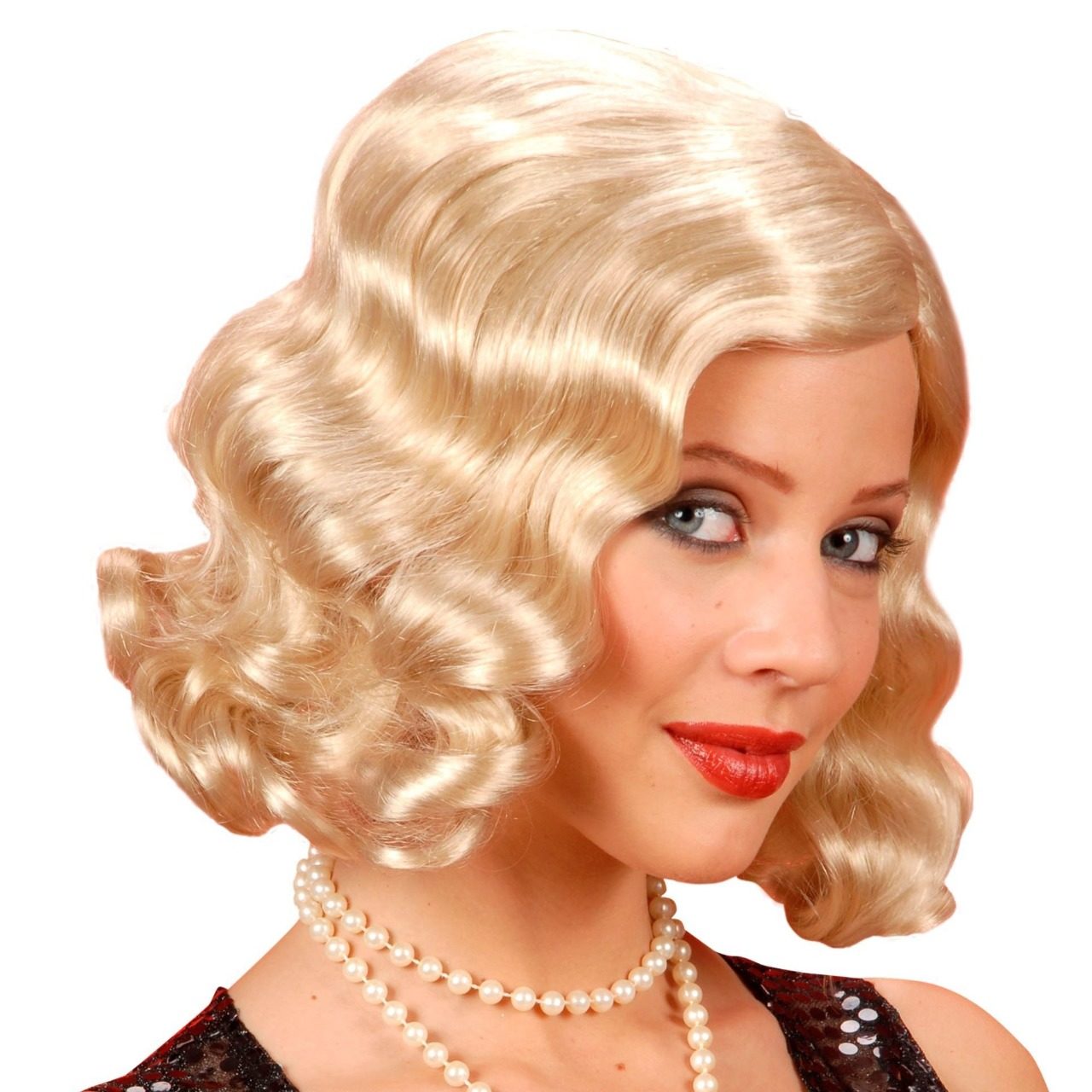 Peluca Rubia Ondas Años 20