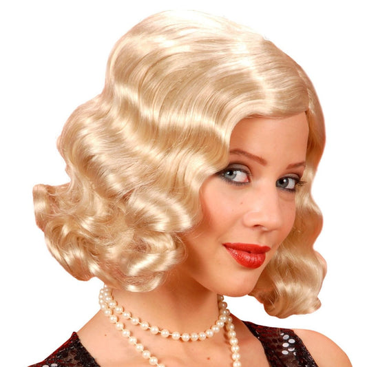 Peluca Rubia Ondas Años 20
