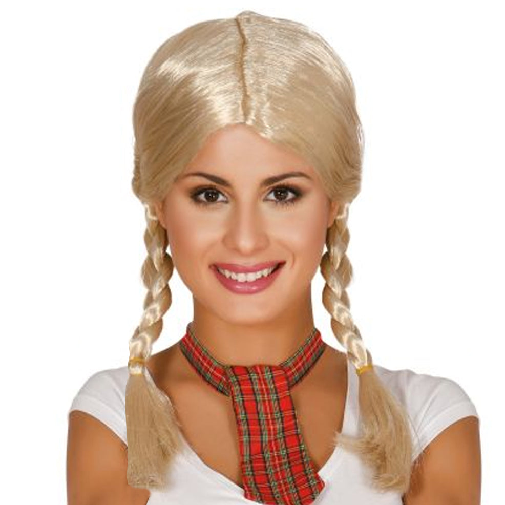 Peluca de Trenzas Rubia Eco