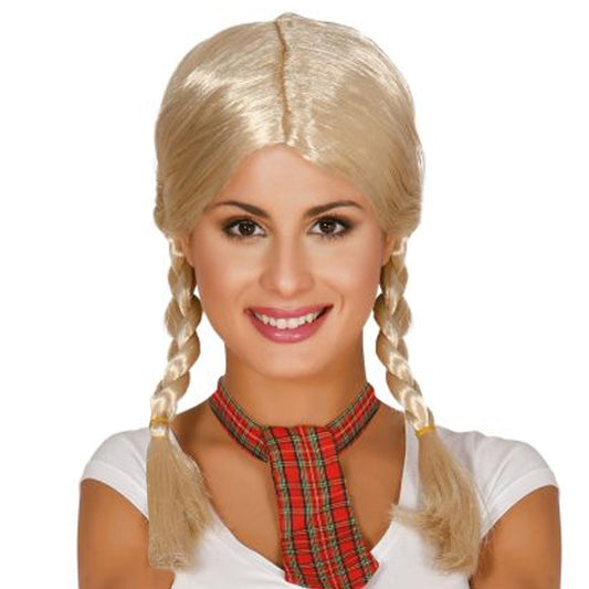 Peluca de Trenzas Rubia Eco