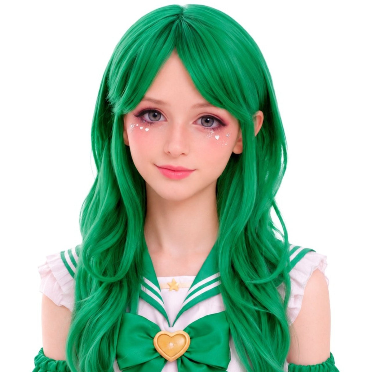 Peluca Verde Larga Cosplay