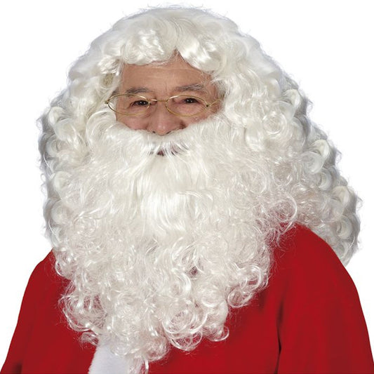 Peluca y Barba de Papá Noel Clásico