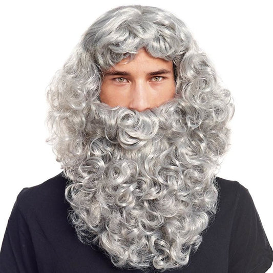 Peluca y Barba Rey Mago Gris