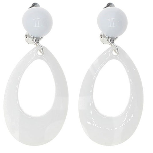 Pendientes de Flamenca Blancos Ovalados