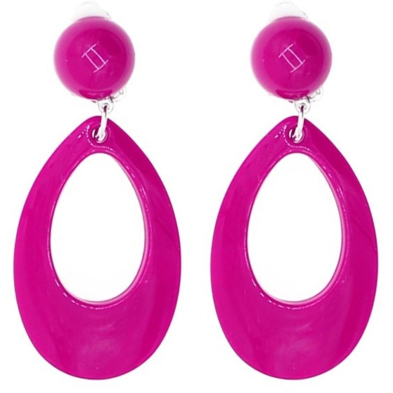 Pendientes de Flamenca Fucsias Ovalados