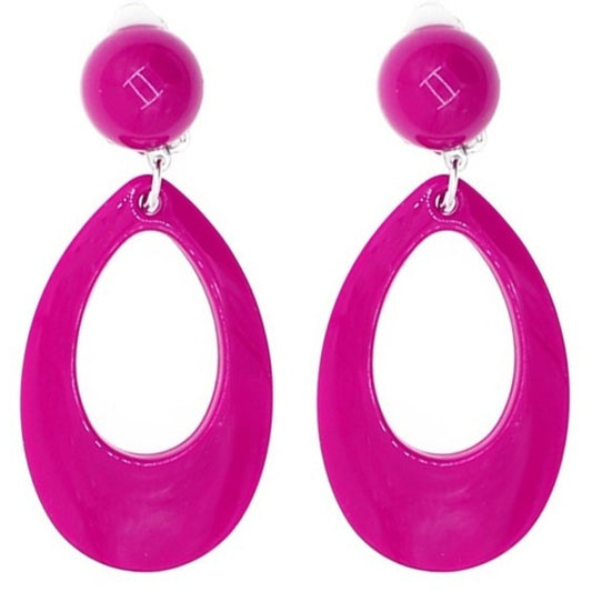 Pendientes de Flamenca Fucsias Ovalados